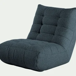 Fauteuil en tissu bouclette - bleu