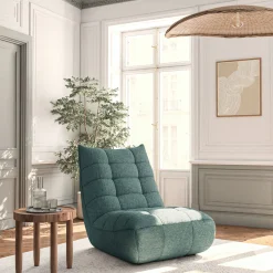 Fauteuil en tissu chenille - bleu calaluna