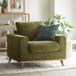 Fauteuil en tissu cosmo - vert kaki