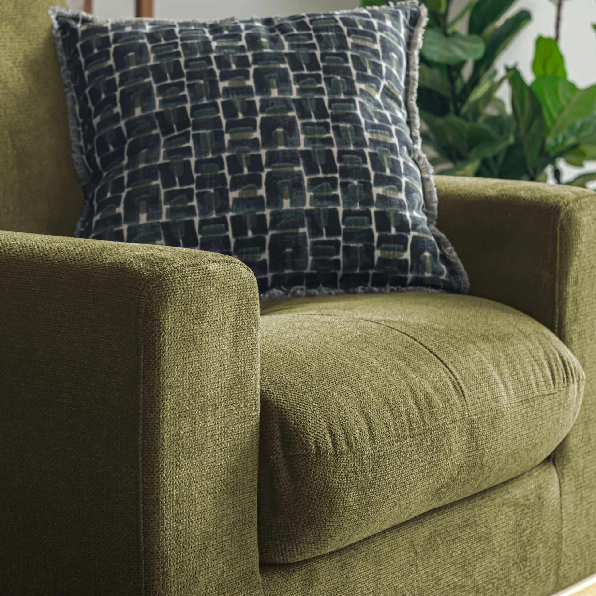 Fauteuil en tissu cosmo - vert kaki