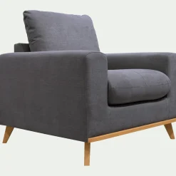 Fauteuil en tissu cosmo - gris anthracite