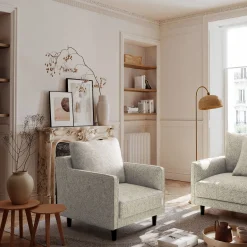 Fauteuil en tissu genesis - blanc ventoux