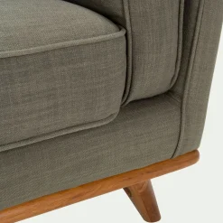 Fauteuil en tissu kaki cèdre