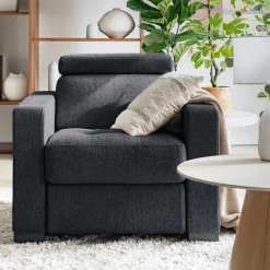 Fauteuil en tissu pop - gris
