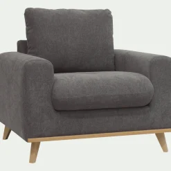 Fauteuil en tissu storm - gris moyen