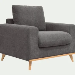 Fauteuil en tissu storm - gris moyen