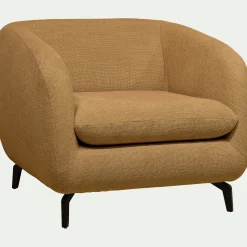 Fauteuil en tissu tramé - bronze