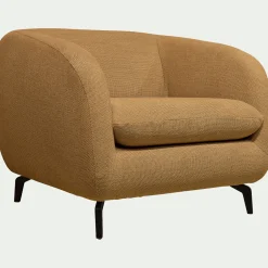 Fauteuil en tissu tramé - bronze