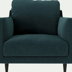 Fauteuil en tissu velvet - bleu foncé