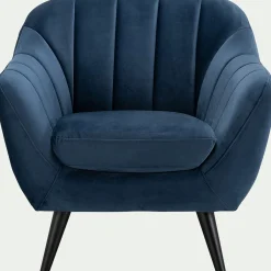 Fauteuil en velours - bleu myrte