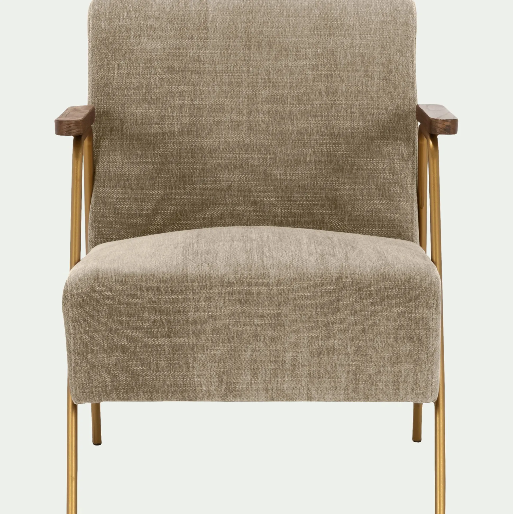 Fauteuil en velours - brun châtaigner