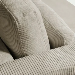 Fauteuil en velours côtelé Azores - taupe