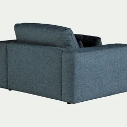 Fauteuil fixe en tissu bouclette - bleu