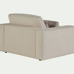 Fauteuil fixe en tissu bouclette - blanc écru