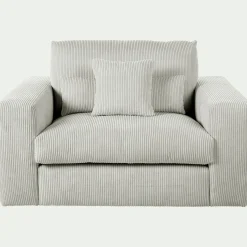 Fauteuil fixe en velours côtelé - gris borie