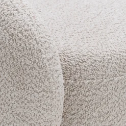 Fauteuil pivotant en tissu bouclette - beige