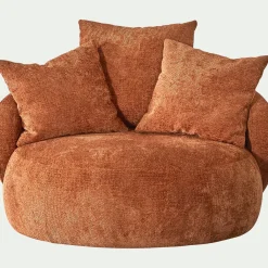 Fauteuil pivotant en tissu Genesis - brun rustrel