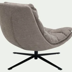 Fauteuil pivotant en tissu - taupe