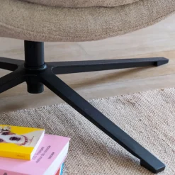 Fauteuil pivotant en tissu - taupe