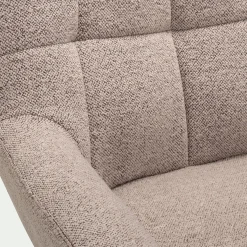 Fauteuil pivotant en tissu boulette - beige