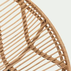 Fauteuil rond en rotin et métal - naturel