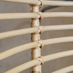 Fauteuil rond en rotin et métal - naturel