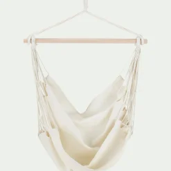 Fauteuil suspendu en polycoton - blanc écru