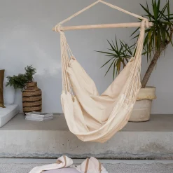 Fauteuil suspendu en polycoton - beige roucas