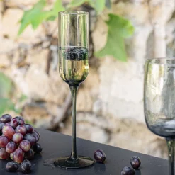 Flûte à champagne en verre 18,5cl - gris