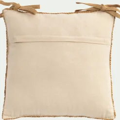 Galette de chaise en jute et coton 45x45cm - naturel