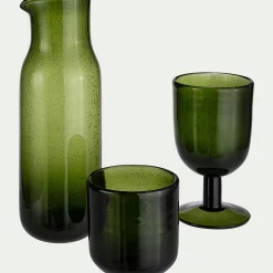 Gobelet en verre bullé 26cl - vert avocado
