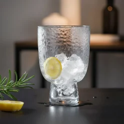 Gobelet en verre martelé 33,5cl - transparent