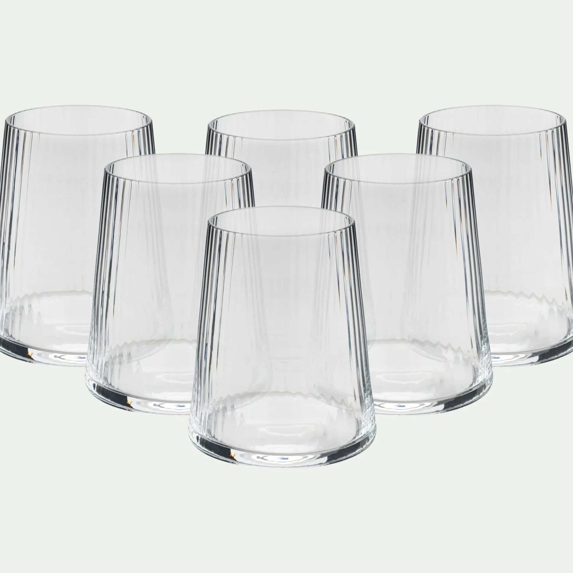 Gobelet en verre strié 39cl - transparent