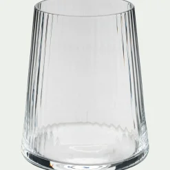 Gobelet en verre strié 39cl - transparent