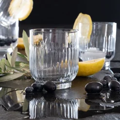 Gobelet strié en verre sodo-calcique 33cl - transparent