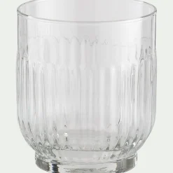 Gobelet strié en verre sodo-calcique 33cl - transparent