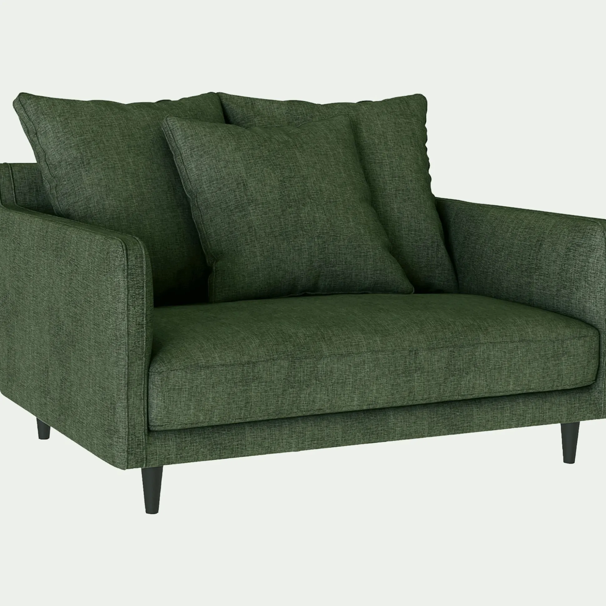 Grand fauteuil fixe en tissu monclar - vert cèdre