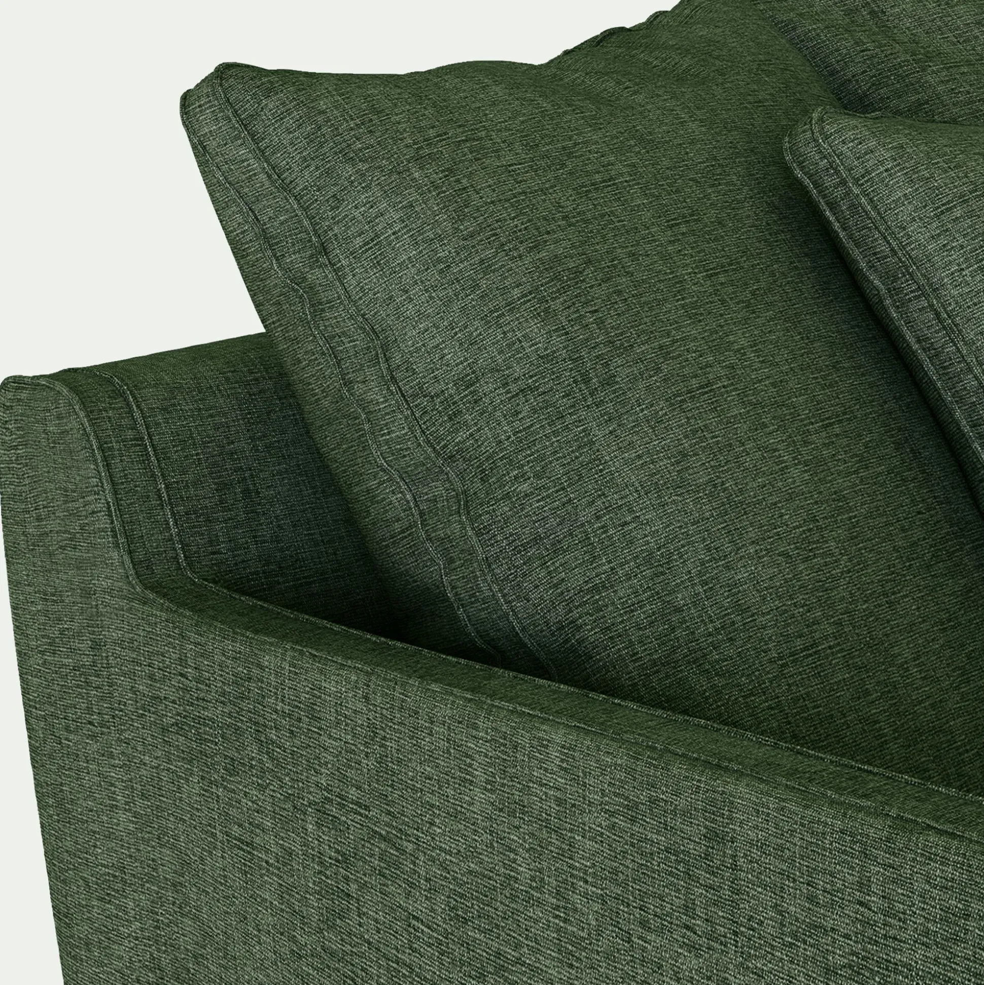 Grand fauteuil fixe en tissu monclar - vert cèdre