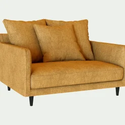 Grand fauteuil fixe en tissu monclar - jaune argan