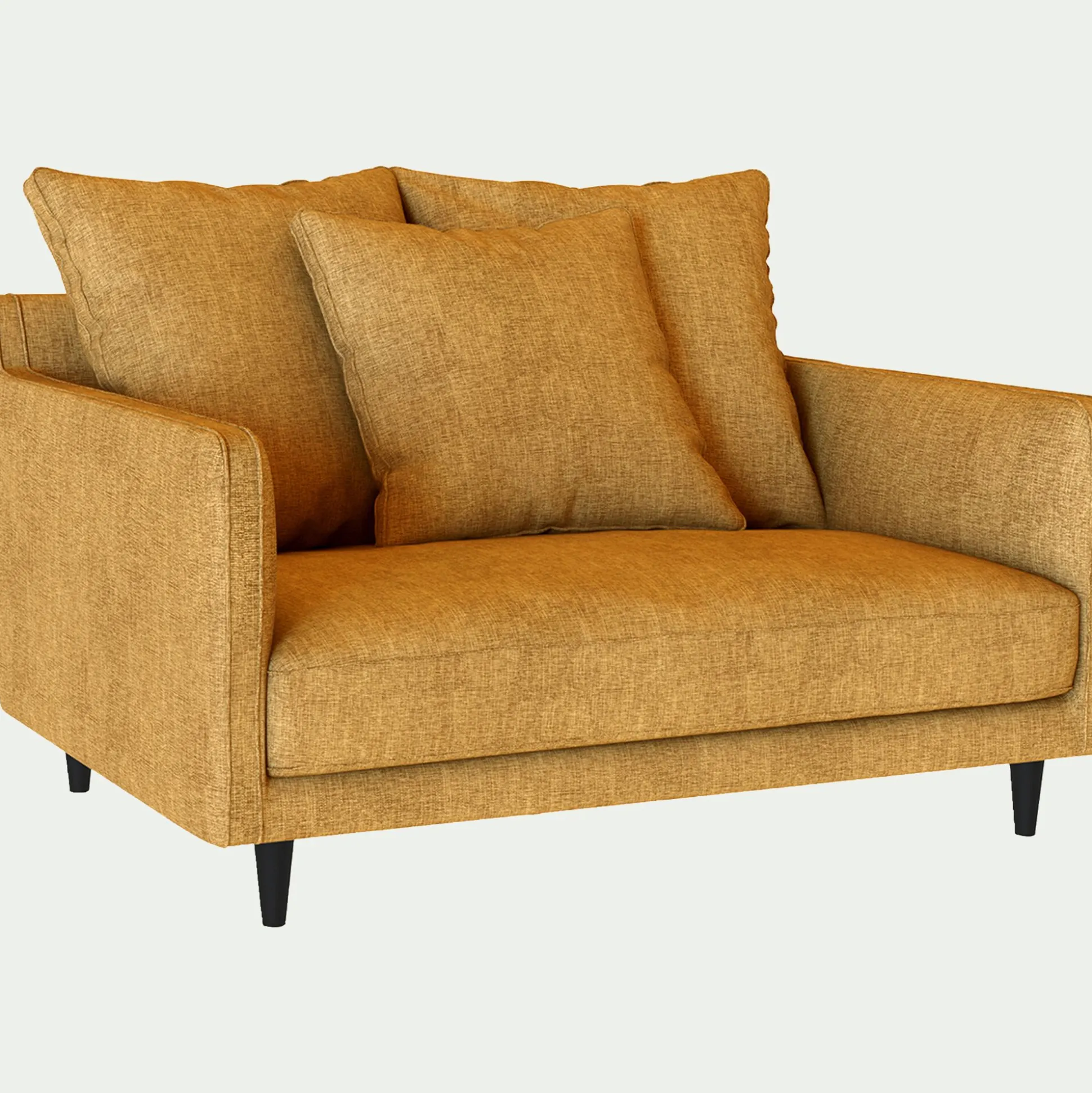 Grand fauteuil fixe en tissu monclar - jaune argan