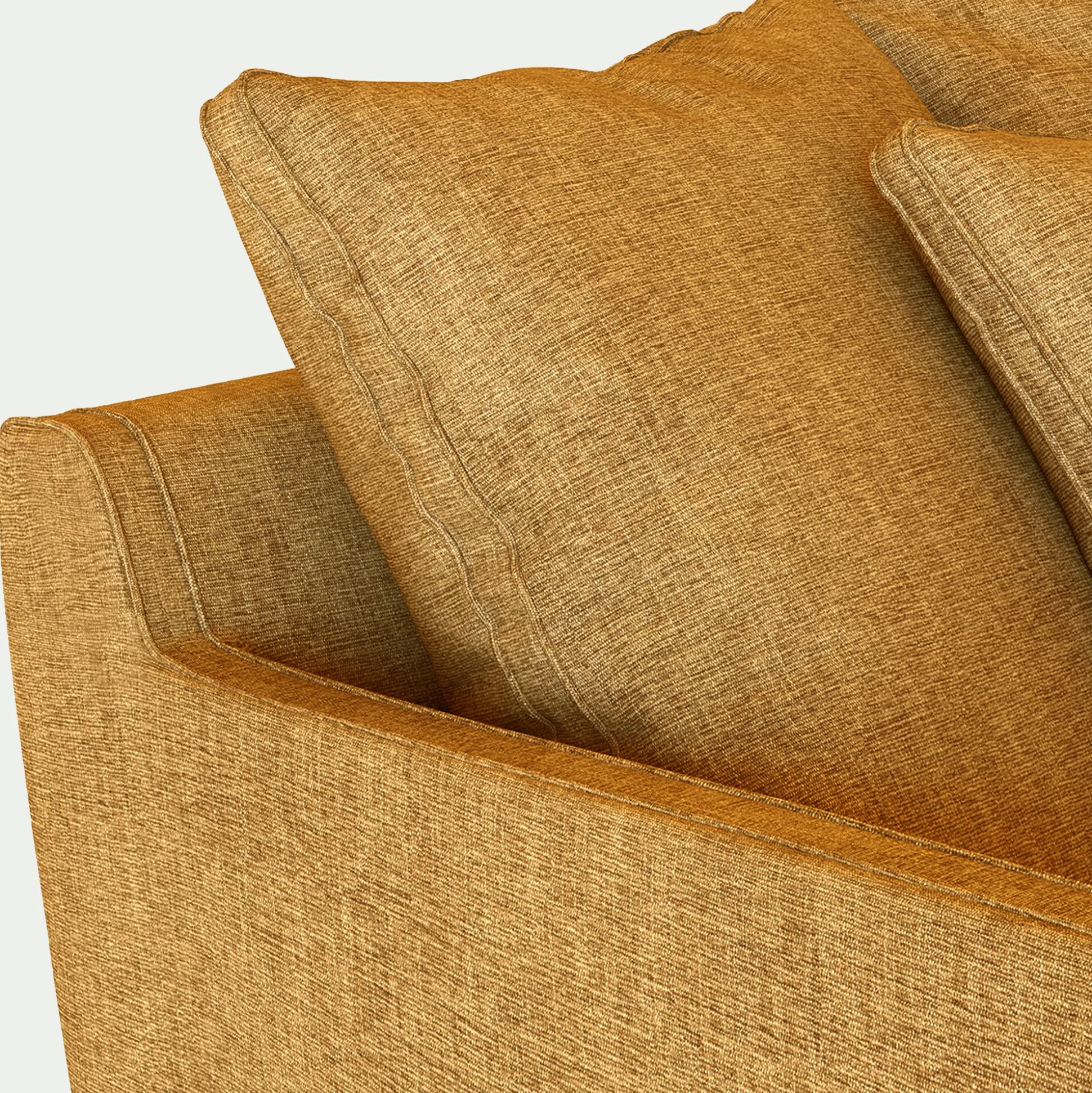 Grand fauteuil fixe en tissu monclar - jaune argan