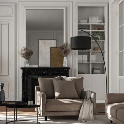 Grand fauteuil fixe en tissu joint - beige alpilles