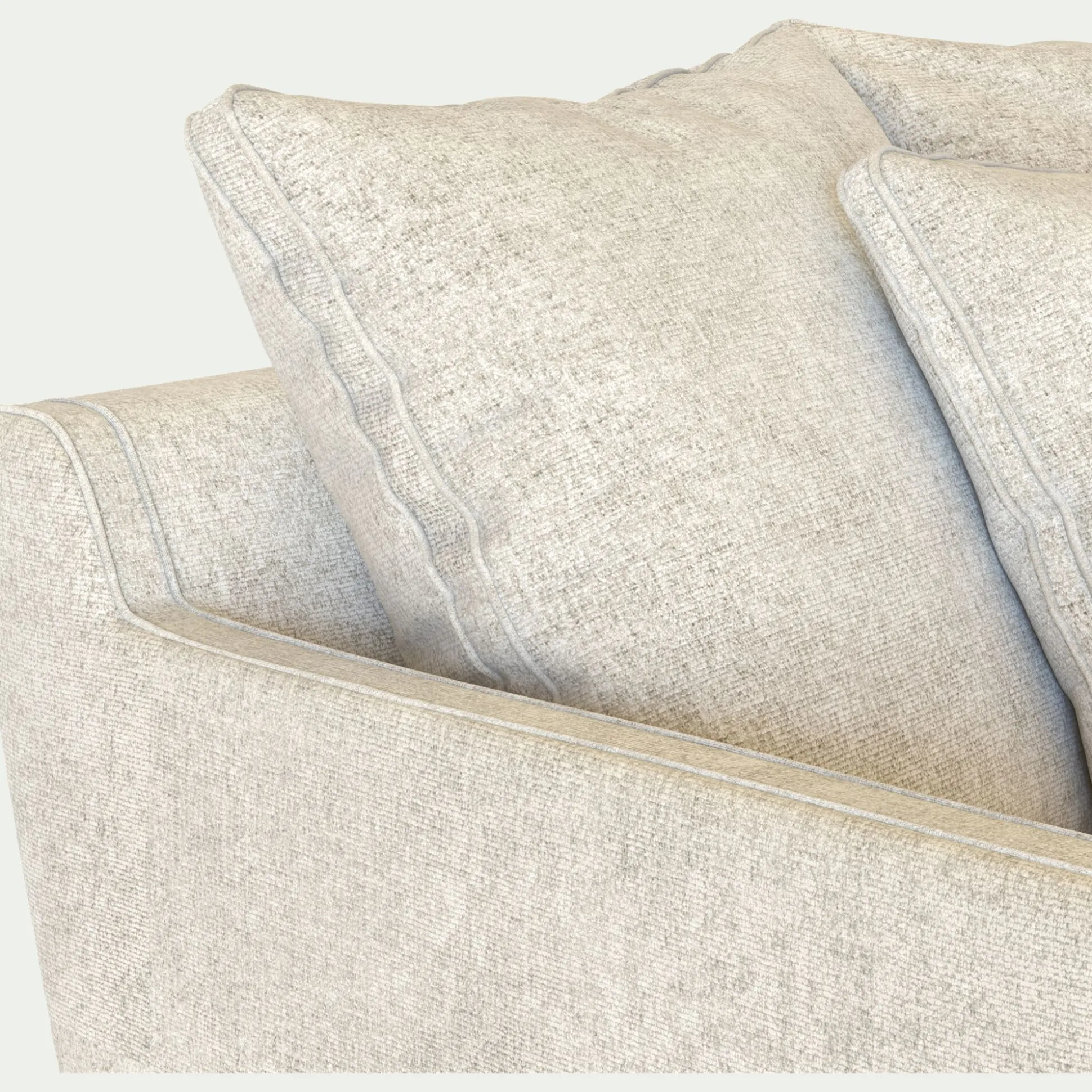 Grand fauteuil fixe en tissu genesis - blanc ventoux