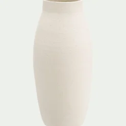 Grand vase en grès moucheté H45cm - blanc