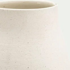 Grand vase en grès moucheté H45cm - blanc