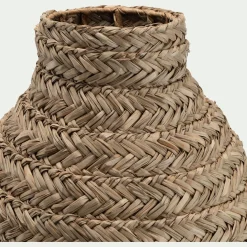 Grand vase en jonc de mer tressé H60cm - naturel