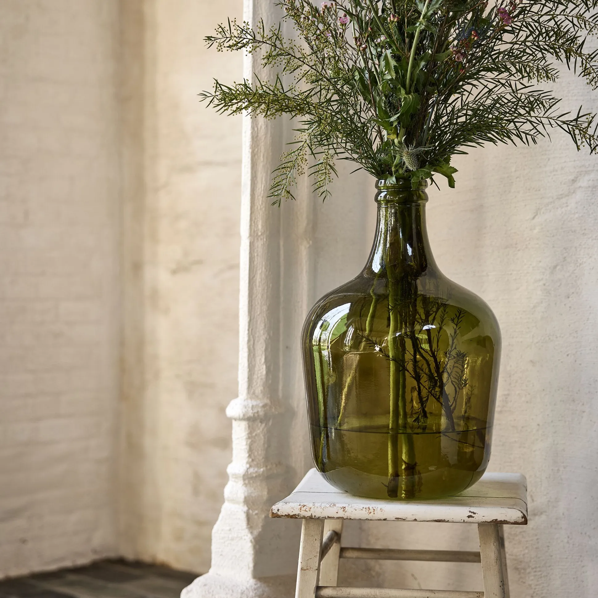 Grand vase en verre recyclé H42cm - vert