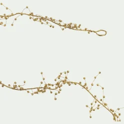 Guirlande de Noël à perles en fer L183cm - doré