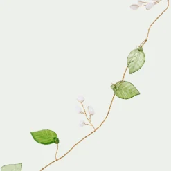 Guirlande de Noël en feuilles en verre et perles L183cm - vert