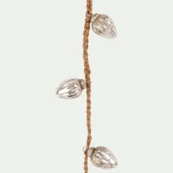 Guirlande de Noël en verre et jute L152cm - argenté